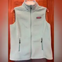 Vineyard Vines Women’s Fleece Light Sea Mint Green Full Zip Vest XS