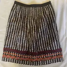 Anthropologie  Edme & Esyllte 2 Ribbon Skirt Pleats Beribboned Rings Black White