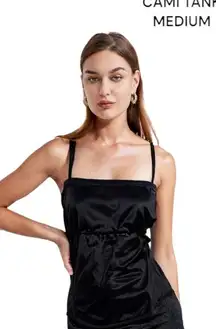 VINTAGE 90'S BLACK SATINY CAMI TANK NY &‎ COMPANY  SIZE MEDIUM.