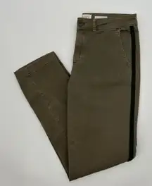 Chino by Anthropologie Pants Womens 27 Relaxed‎ Olive Green Velvet Stripe Casual