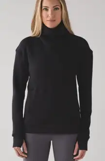 Lululemon Kick The Cold Funnel Neck Size 4‎ Black Sweatshirt
