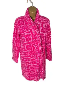 Calvin Klein Fleece Logo Robe Pink M 10-12