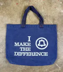 Vtg Blue Canvas Tote Bag I Make The Difference Bellsouth Saul Bass Logo