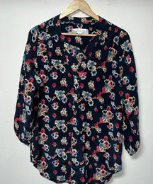 Amour Vert‎ Blouse with Mandarin Collar and 3/4 Sleeves