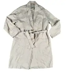 Madewell Elegant 100%Linen  Belted long‎ blazer Lightweight Beige Outerwear