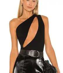 OW Intimates Nadine black ribbed cut out bodysuit NWT