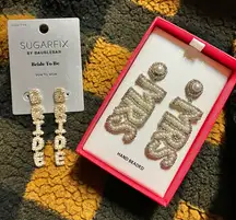 NWOT Bride/Mrs. earrings bundle