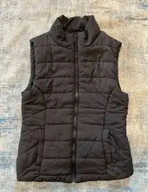 Black Full Zip Puffer Vest Small