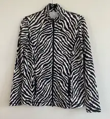 J. McLaughlin Animal Print Full Zip Billie Jacket Slim Fit Size Large