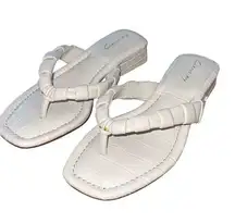 Circus NY By Sam Edelman Womens Croc Embossed Jacinda Flipflop Sandal Ivory Sz 7