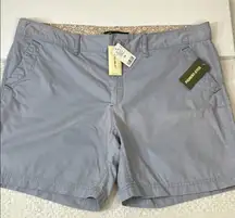 Women’s New Eddie Bauer Pebble‎ Blue Washed Cotton Shorts Size 14