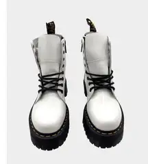 Dr. Martens SIZE 9 Jadon White Platform Boots  Combat Lace-Up Chunky Sole