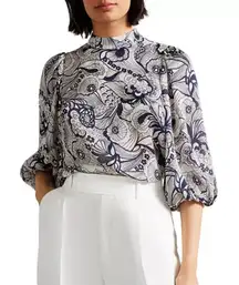 Ted Baker Johsiie Stand Collar Balloon Sleeve Top