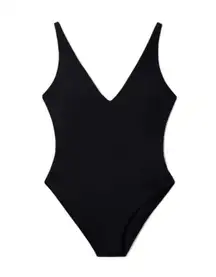 Everlane Black One Piece V Neck Swimsuit New XXL