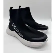 Calvin Klein Womens Knitted Colorblock Fashion Sock Sneakers Black Size 8.5