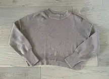 Women's Pink Rose Taupe Ribbed Crew Neck Sweater Size S