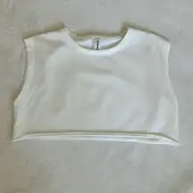 White Cropped Athletic Top