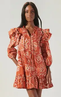 Sugarlips Floral Ruffle Long Sleeve Dress