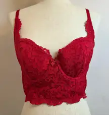 Victoria's Secret Scarlet Lace Bustier Size 36C‎