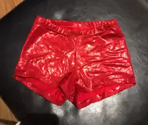 Curtain Call Costumes Y2k Red Shorts Shiny Disco Ballet Dance Funky 90’s