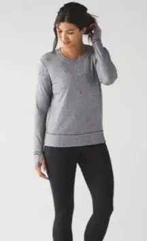 Lululemon 8 Rush Hour Long Sleeve Running Shirt in Spray Jacquard White Black