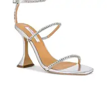 Tony Bianco Shy Sandal in Silver Nappa Metallic