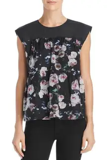 𝅺nwt Rebecca Minkoff Lanzy black floral top sz med