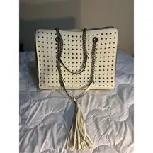 Carlos By Carlos Santana Cream Studded Purse