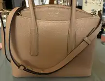 The Kate Spade Margaux medium satchel in warm beige 