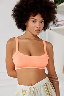 Urban Outfitters OUT FROM UNDER Riptide Seamless Ribbed Bralette In Pink Orange