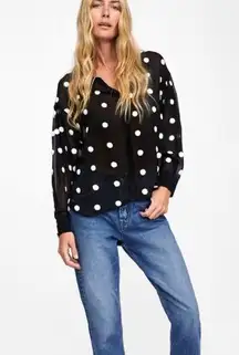 ZARA Black Polka Dot Top