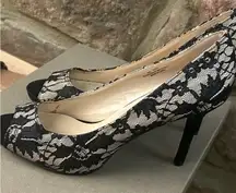 Heels CATO Chic Black and Cream Lace Women's Heels 9M