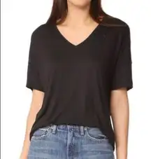 Vince   black Drop Shoulder V-neck Tee XS