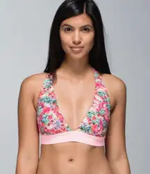 Lululemon Shanti Surf Floral Gummy Logo Swim Top Size 6 Pink