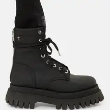 $1090 NEW RtA WOMEN'S COMBAT BOOTS THICK SOLE IN BLACK SZ 36 6