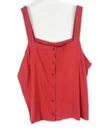 NWT Stitch Fix Market & Spruce New Tenley Sleeveless Shirt Red Plus Size 2X NEW