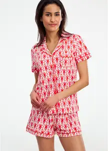 Roller Rabbit Watermelon Monkey Polo Pajama Set Medium New 