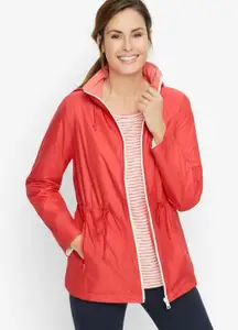 NWOT T By Talbots Tech Water Resistant Jacket Orange Size XL Lined