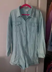 Blue Long Sleeve Romper