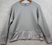 Nike Dri Fit Gray Just‎ Do It Sweatshirt Ribbed Texture Womens M Athleisure
