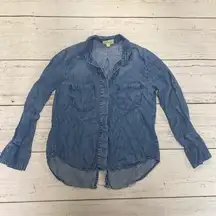 Anthropologie Cloth & Stone Split Back Chambray Button Down Denim