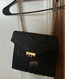 Forever 21 black purse gold chain