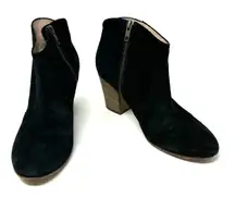 Club‎ Monaco Size 8 Boot Black Suede 3" Heel Side Zip Ankle Bootie Winter Round