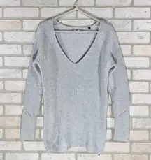 Cabi Style 3531 Deep V Neck Side Zip Long Sleeve Sweater Size XS