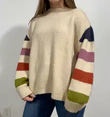 Lush Striped Sleeve Sweater