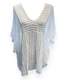 Swim Cover Up White Small Mesh Pull Over