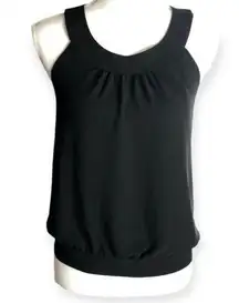 Naked Zebra Black Halter Neck Tank Top Blouse