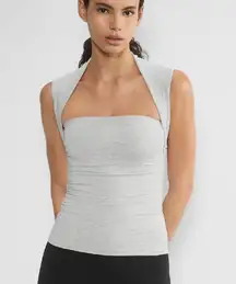 NWOT Aritzia Casual Contour Flourish Top in Heather Crome