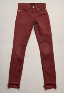 Lucky Brand Red Ava Skinny Y2K Fringe Skater Girl Bella Swan Electric Punk 0/25