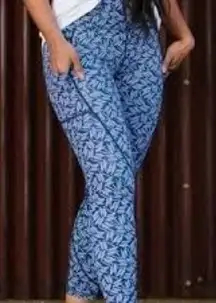 Zyia Active Navy Haystack Light N Tight 7/8 Leggings Size 8/10